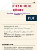 Introduction To General Insurance