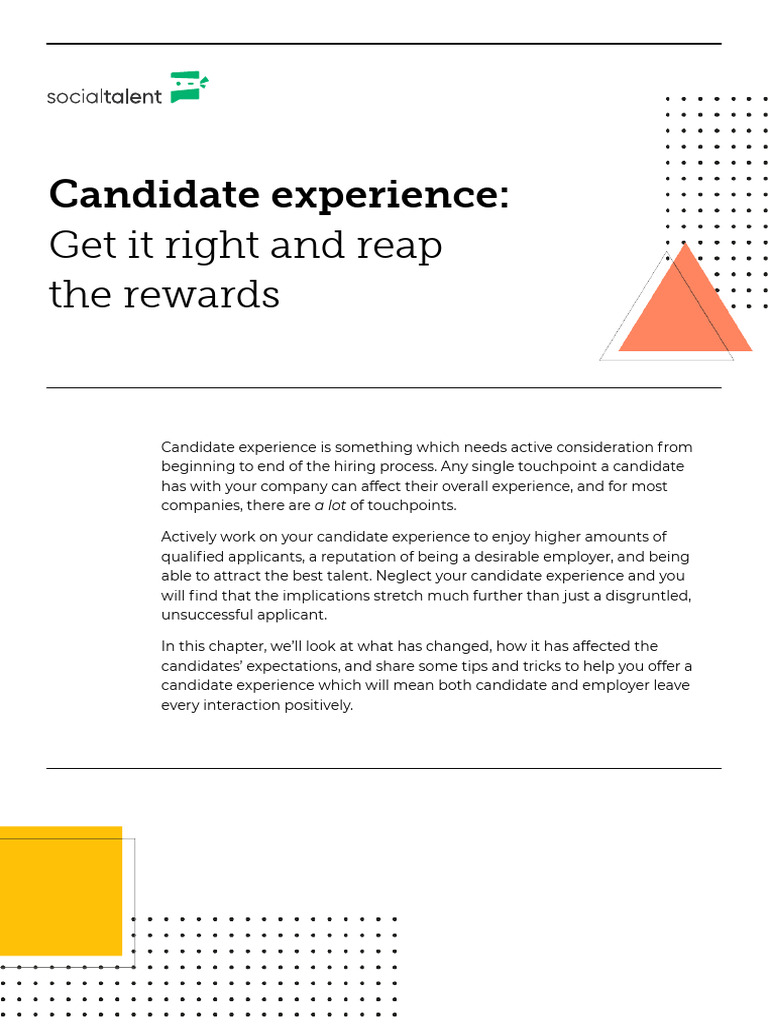 Enhancing Candidate Experience in Hiring | PDF | Recruitment | Employment