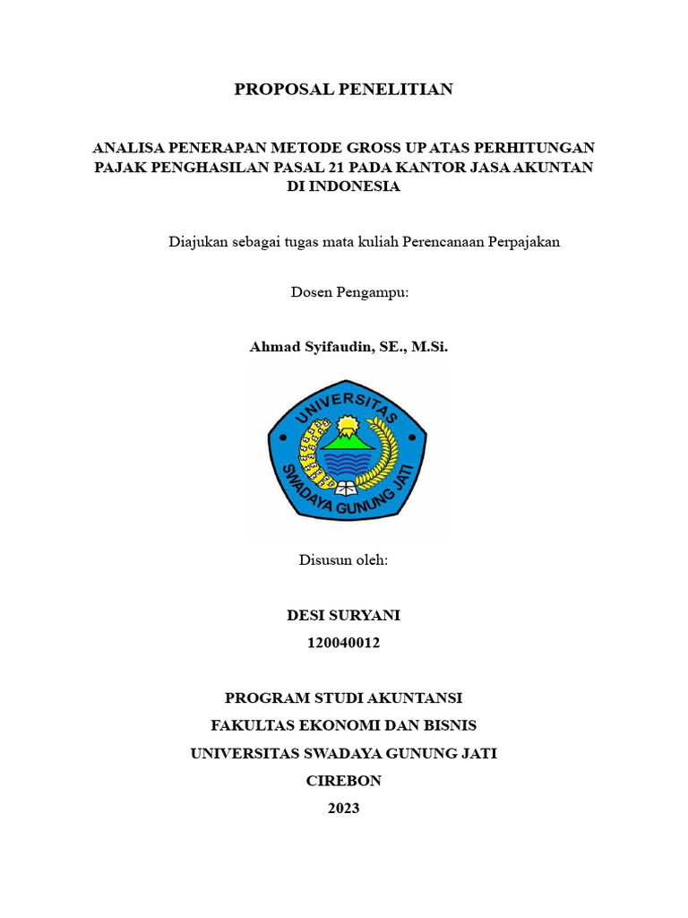 Analisa Penerapan Metode Gross Up …