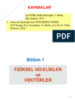 1 BOLU FIZIKSEL NICELIKLER Ve VEKTORLER