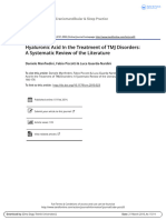 Hyaluronic Acid in The Treatment of TMJ Disorders A Systemic Review of The Literature