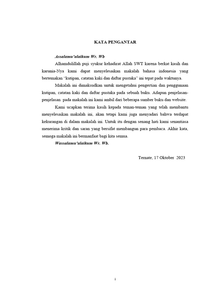 Contoh Catatan Kaki dalam Makalah | PDF | Seni & Disiplin Bahasa