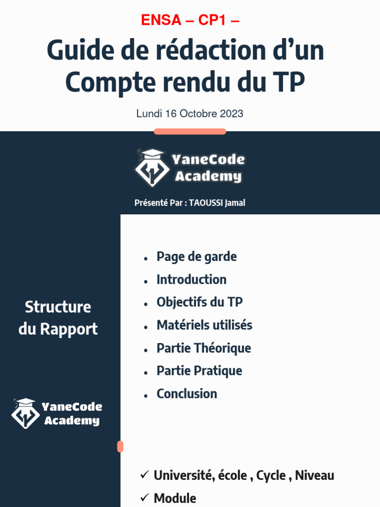 Guide de rédaction d'un compte rendu TP | PDF | Évolution de carrière