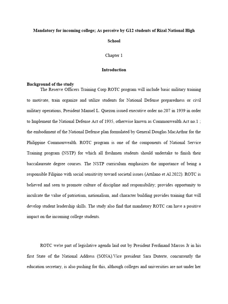 Rotc 1 | PDF