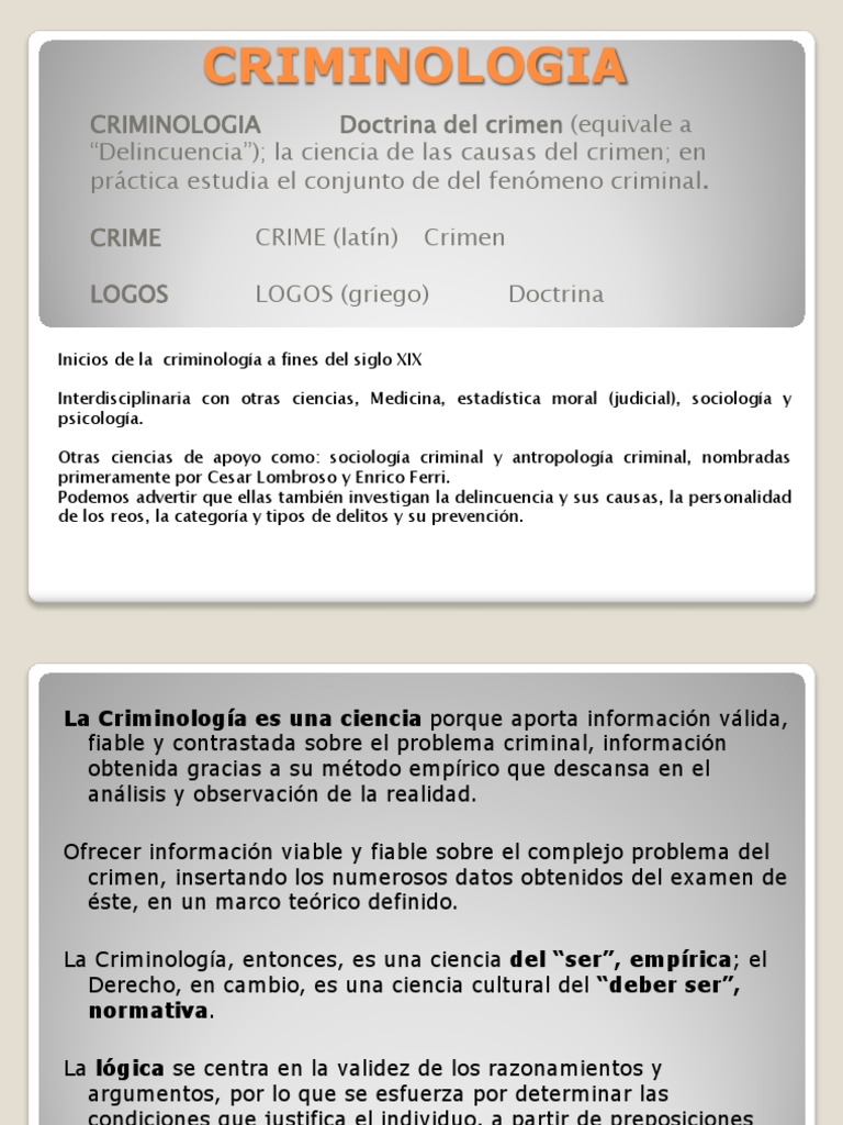 30 Primer Presentacion CRIMINOLOGIA | PDF | Criminología | Delito