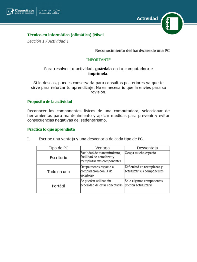 Reconocimiento de Hardware en PC | PDF | Hardware de la computadora ...