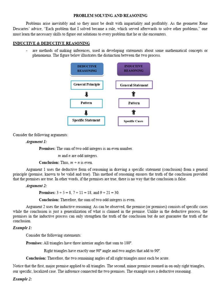 Problem Solving and Reasoning | PDF | Mathematical Proof | Deductive ...