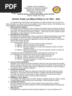 School Rules and Regulations MohonNHS For SY 2022 2023