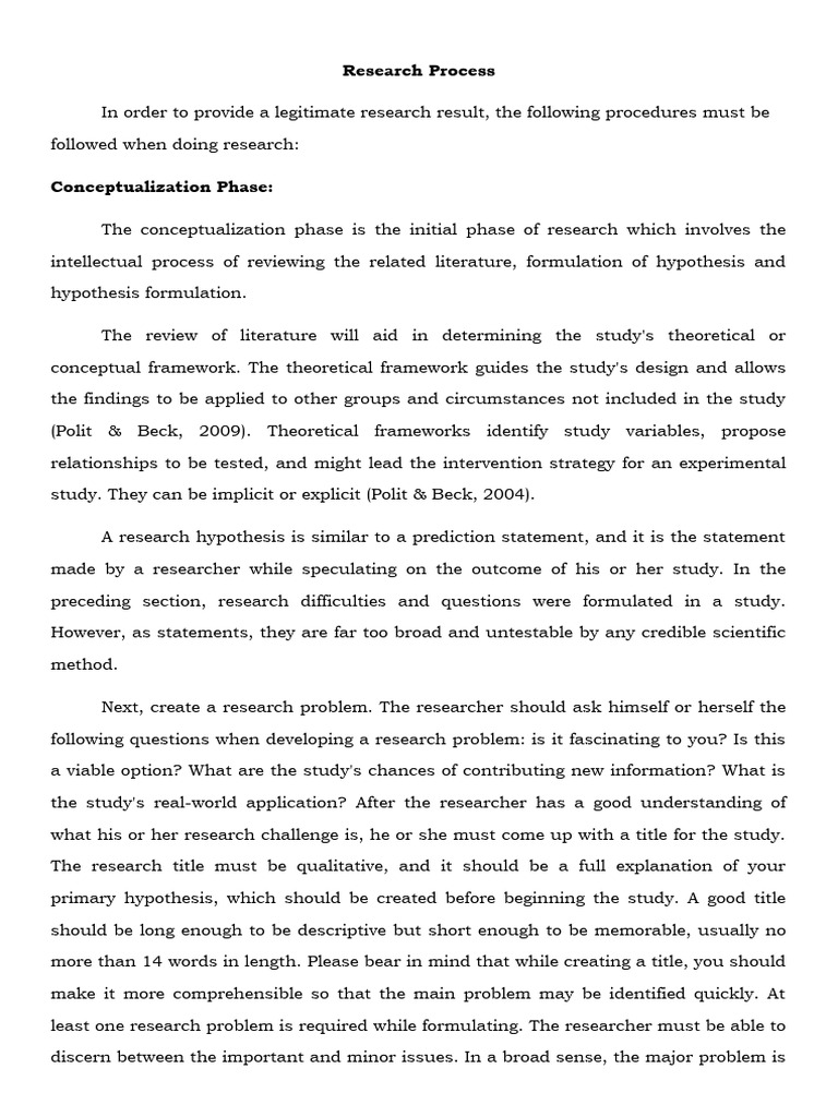 Research Process Pdf Hypothesis Methodology