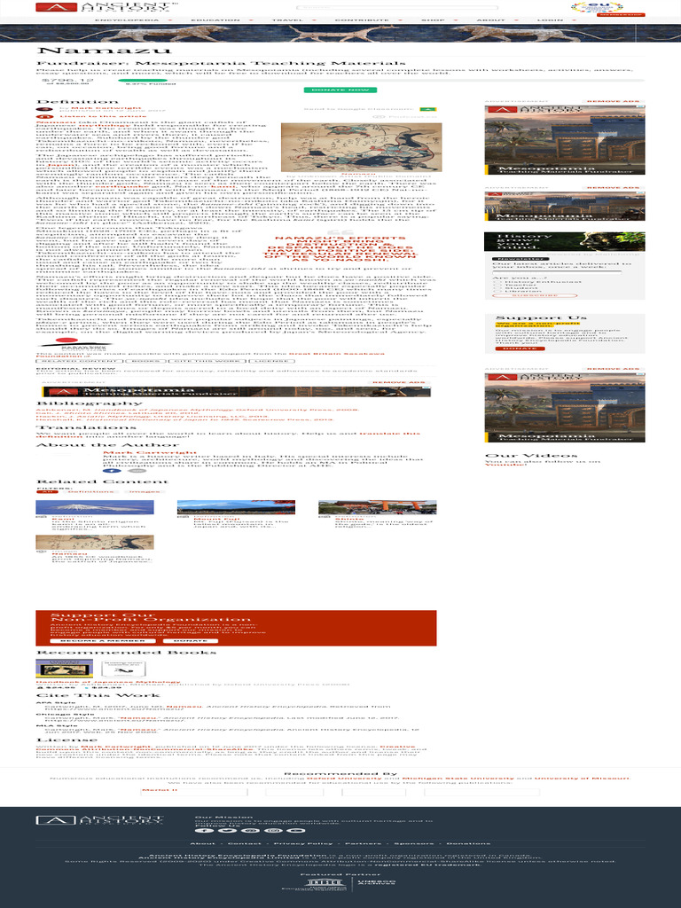 Namazu Ancient History Encyclopedia PDF Earthquakes