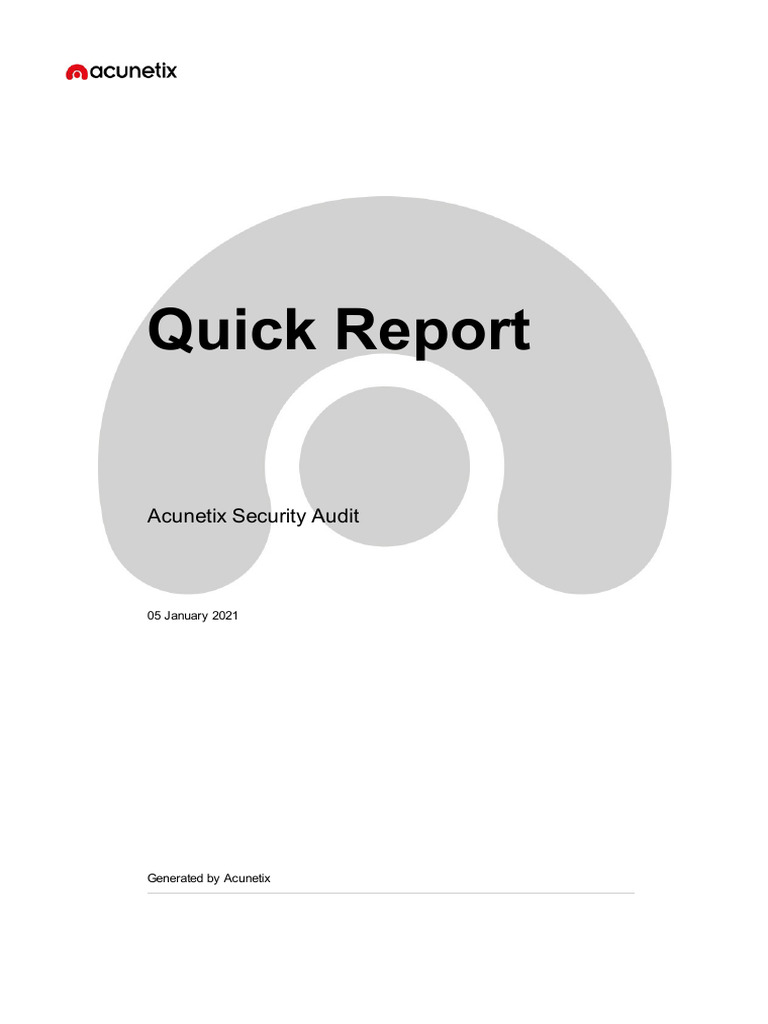 Acunetix Security Audit Report | PDF | World Wide Web | Internet & Web