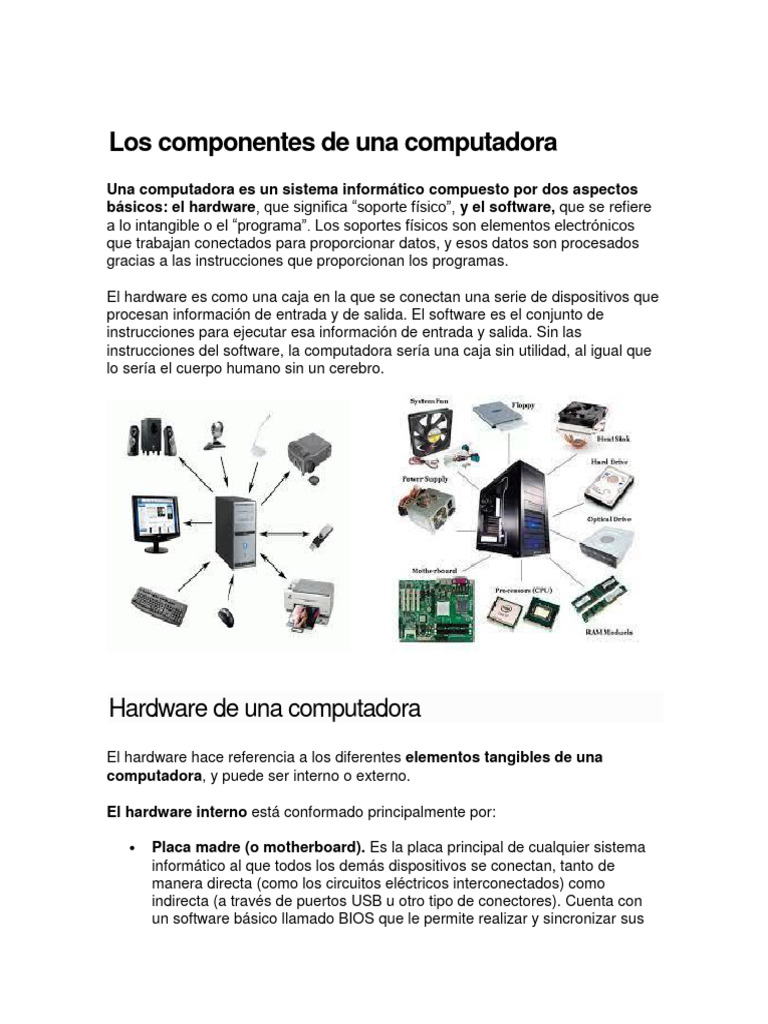 Componentes esenciales de una computadora | PDF | Hardware de la ...