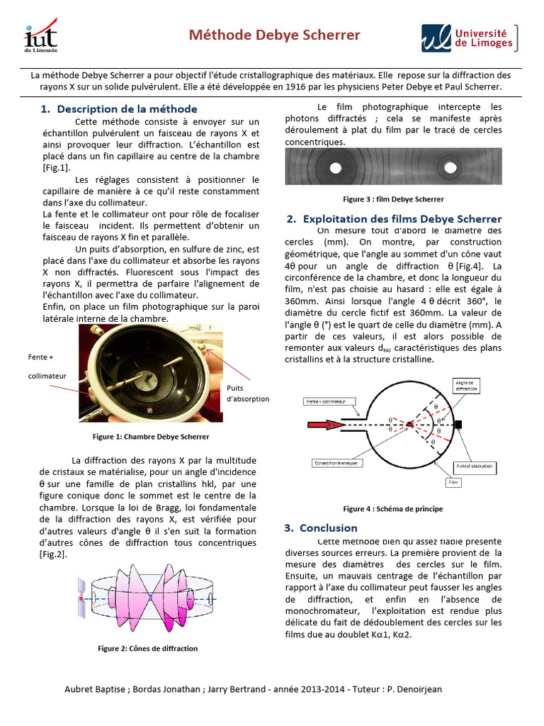 Méthode Debye Scherrer en diffraction X | PDF | Méthodes et références ...