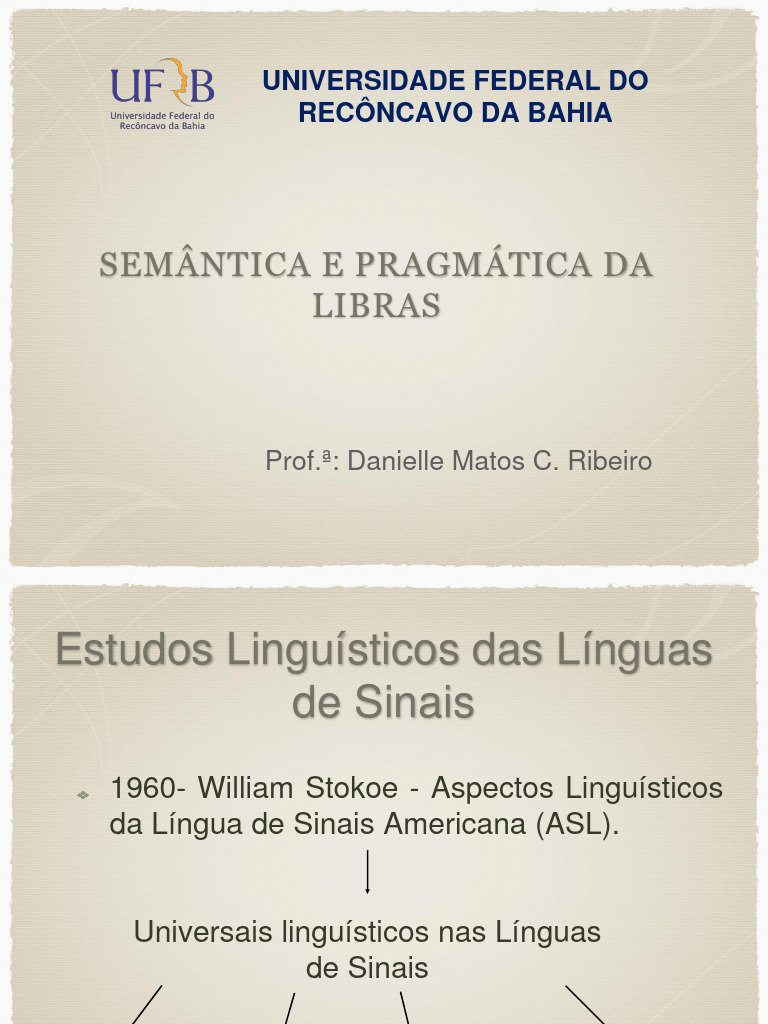 Semântica e Pragmática na Libras | PDF | Artes Linguísticas e Disciplina