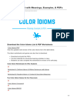 Color Idioms List With Meanings Examples PDFs