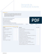 Admissions Form Demande de Certificat de Scolarite