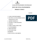 ACHARIYA COLLEGE CIVIL ENGINEERING PROJECT TOPICS