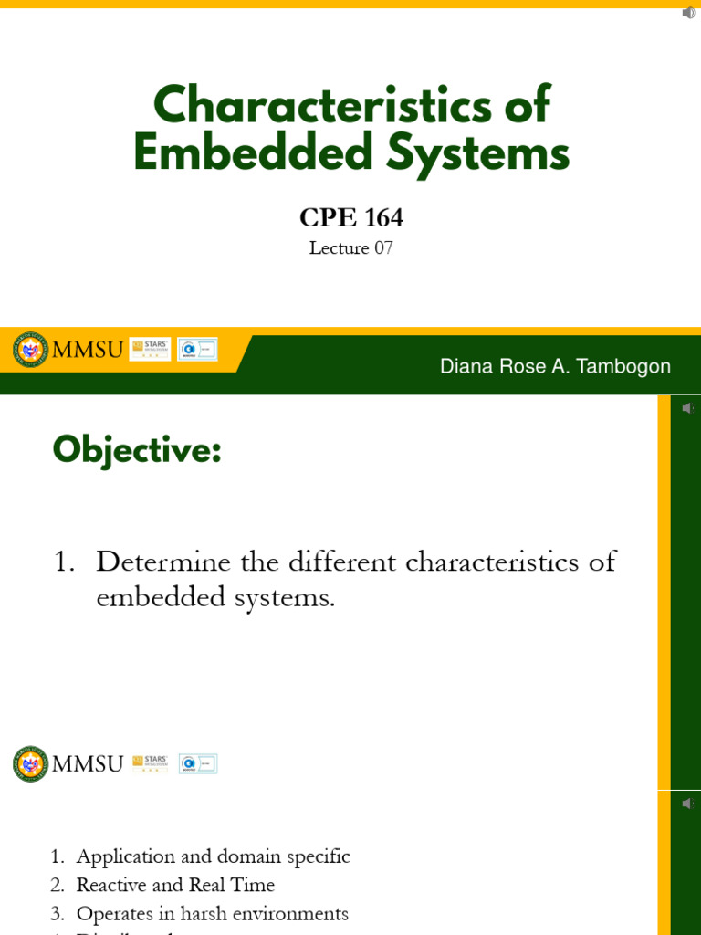 Lec08 Characteristics of Embedded Systems | PDF