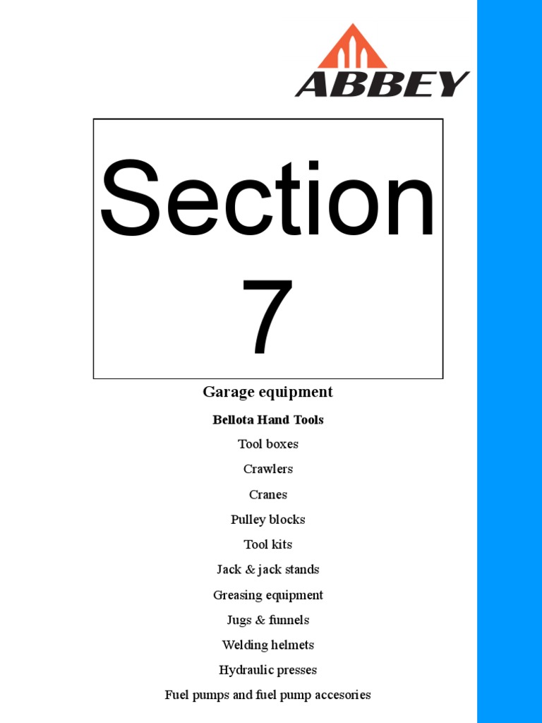Abbey Q-Parts Catalogue Section 7 | PDF | Tools | Manufactured Goods