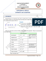 (Supplemental Module) Exponents and Logarithms