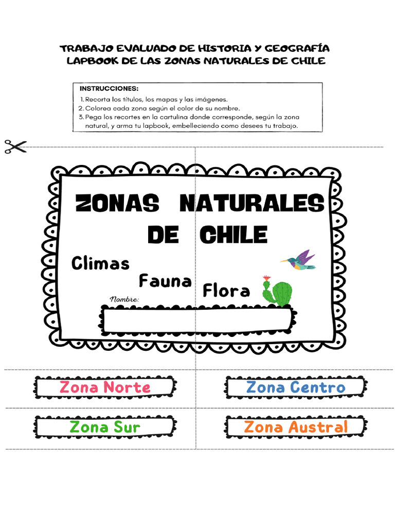 Lapbook de Las Zonas Naturales de Chile | PDF