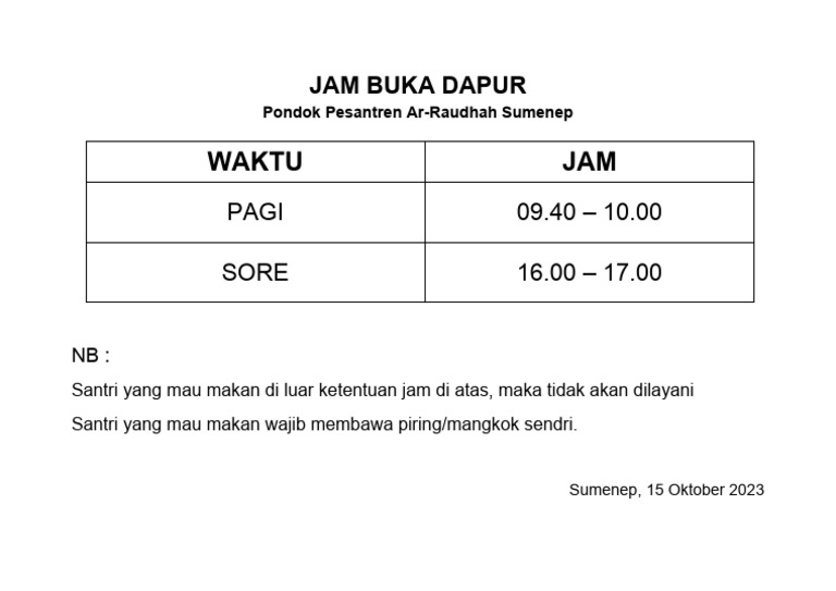 Jam Buka Dapur PDF
