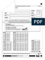 Answer Sheets 2020 PET