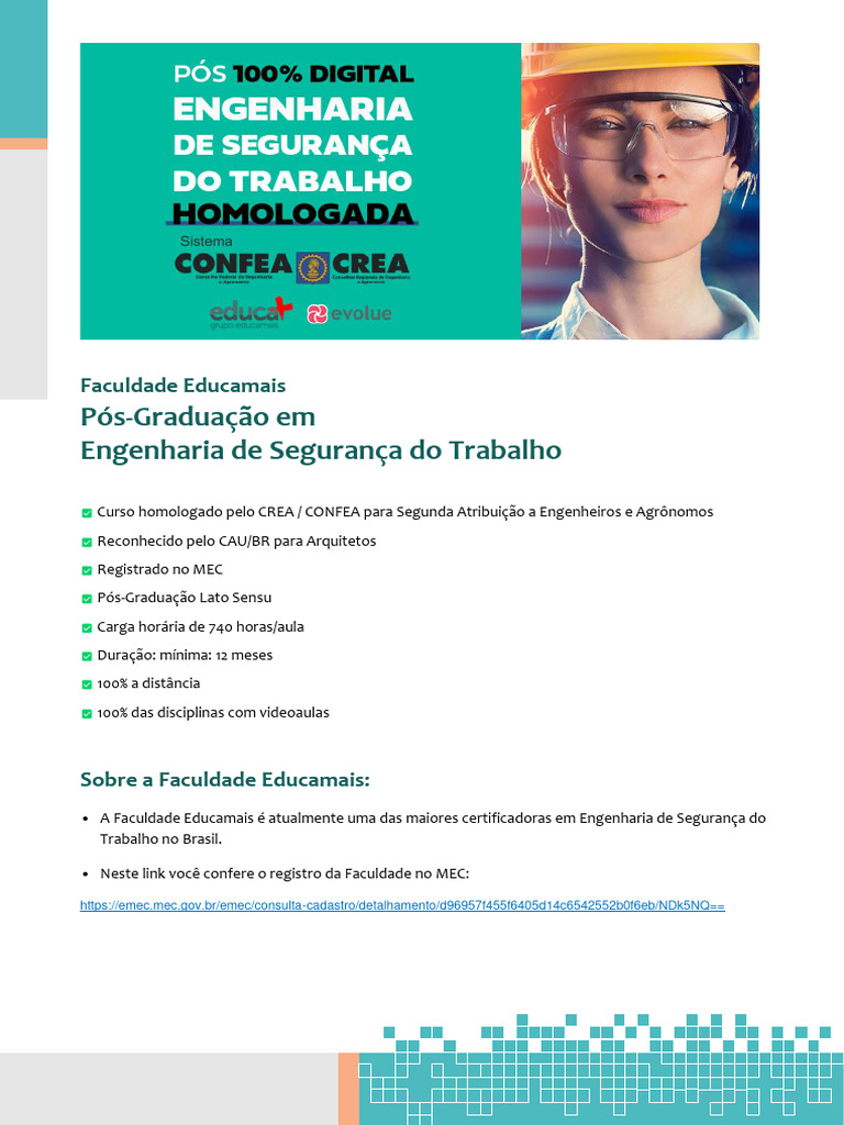 Pós-Graduação em Segurança do Trabalho Online | PDF
