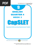 English Quarter 4 Week 3: Capsulized Self-Learning Empowerment Toolkit