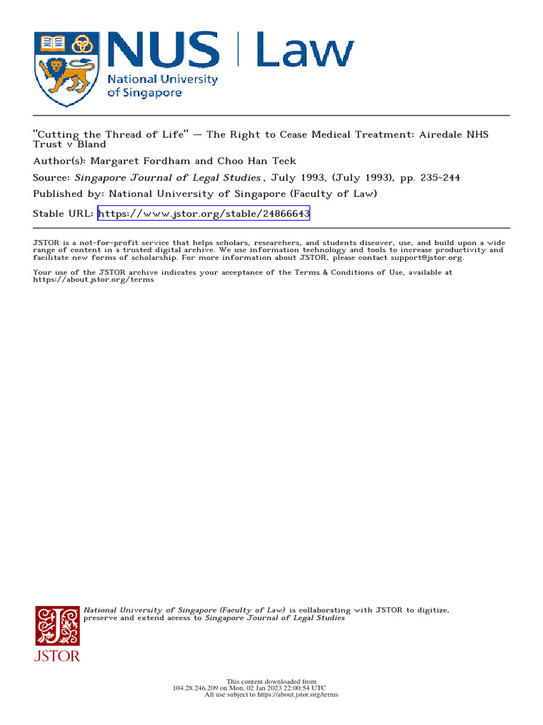 Cutting The Thread of Life On JSTOR by Margaret Fordham and Choo Han