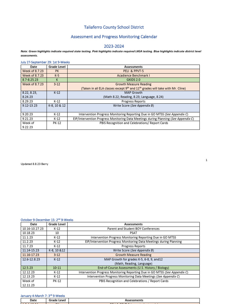 FY24 TCS Assessment Calendar PDF