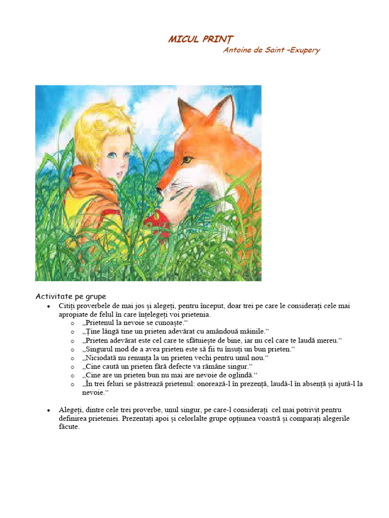 Micul print fisa 2 pdf
