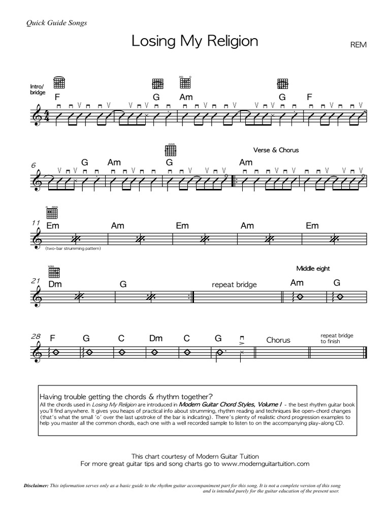 Losing My Religion | PDF | Song Structure | Songs
