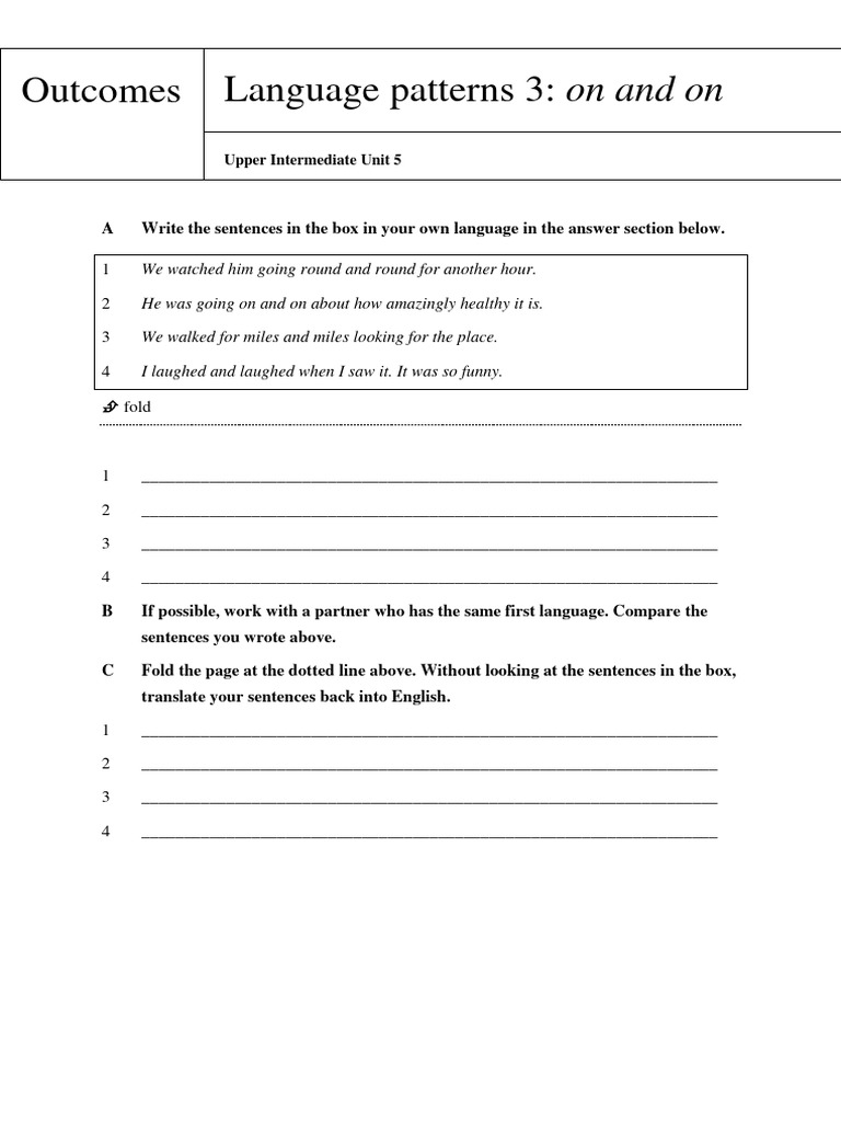 Language Patterns: Upper Intermediate Unit 5 | PDF | Language Arts ...