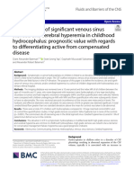 The Incidence of Significant Venous Sinus Stenosis and Cerebral Hyperemia in Childhood Hydrocephalus - Prognostic Value With Regards To Differentiating Active From Compensated Disease