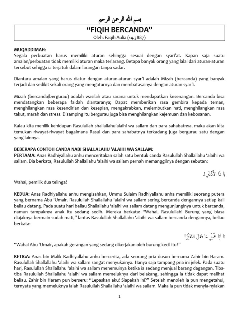 Fiqih Bercanda | PDF