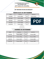 Fixture Tercera Fecha de Basquet