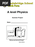 AS Physics Summer Project