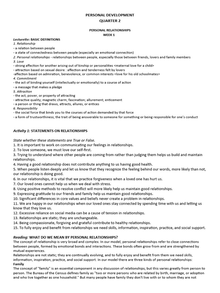 Personal Development Quarter 2 Module 12