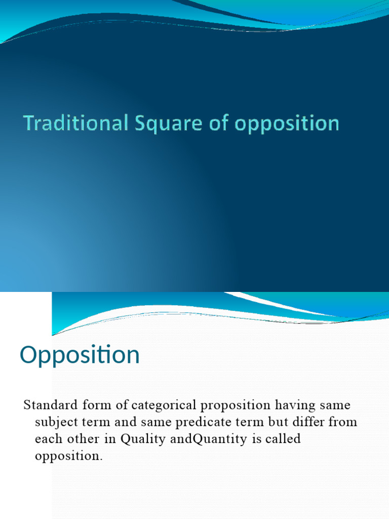Traditional square of opposition pdf