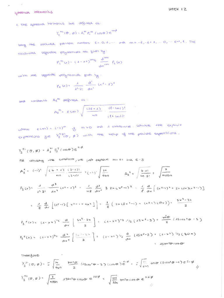 Spherical Harmonics | PDF