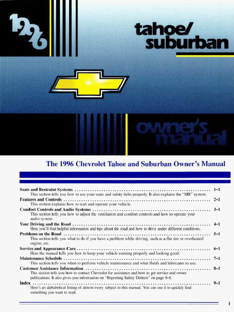 1996 Chevrolet Tahoe Suburban | PDF | Business | Computers