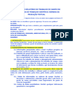 Estrutura de Relatório de Trabalho de Campo