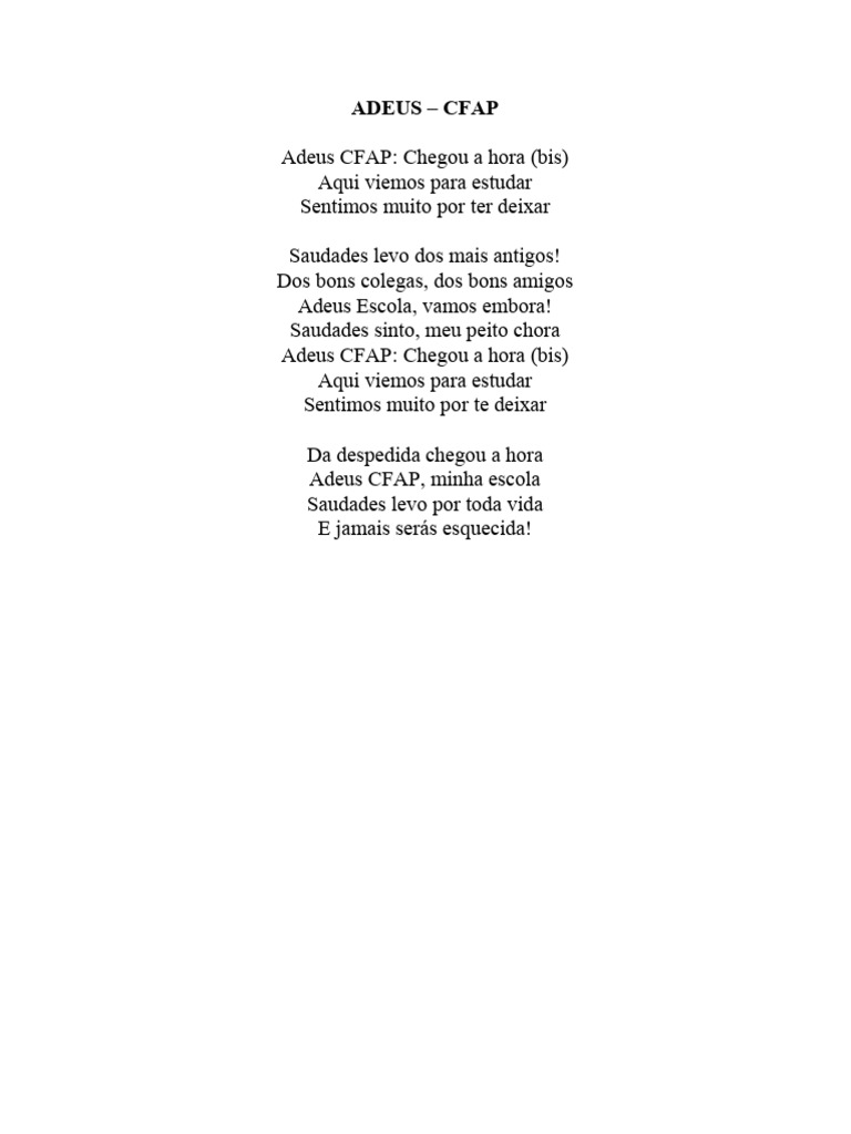 3 - Canção Adeus Cfap | PDF