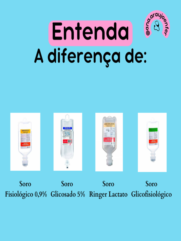 Diferenças entre Soros: Glicosado e Fisiológico | PDF