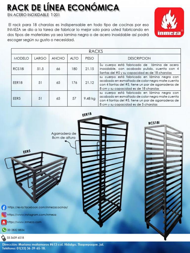 Ficha Tecnica Rack 18 Charolas | PDF