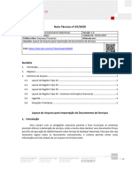 Layout Do Arquivo para Importação de Documentos de Serviços