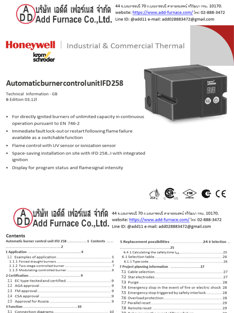 Ifd 258 Kromschroder Manual PDF Equipment Electrical Engineering