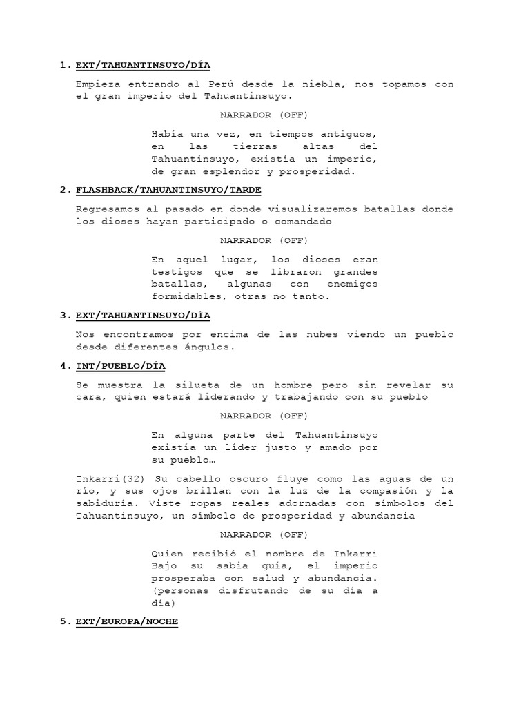 Mito Inkarri Guion v4 | PDF | Imperio Inca