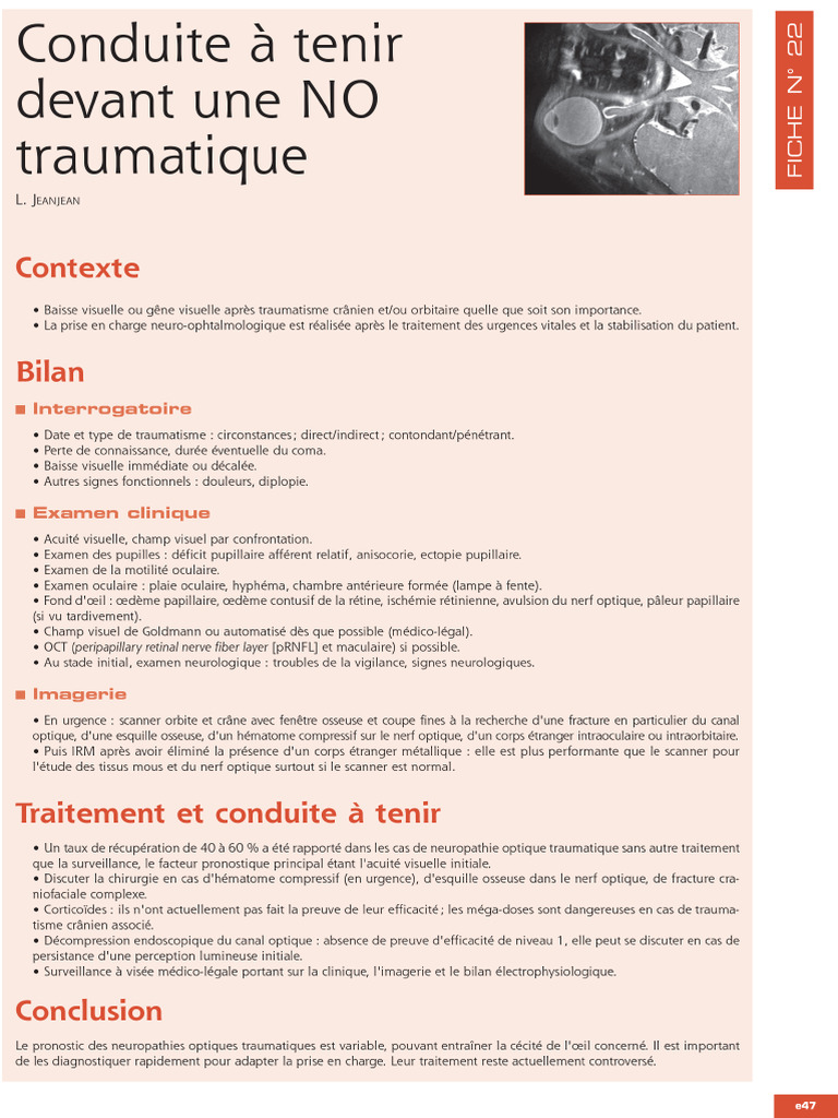 Conduite À Tenir Devant Une NO Traumatique | PDF